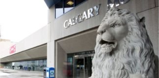 lion at city hall Calgary