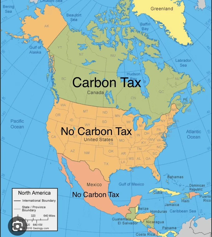 America map carbon tax