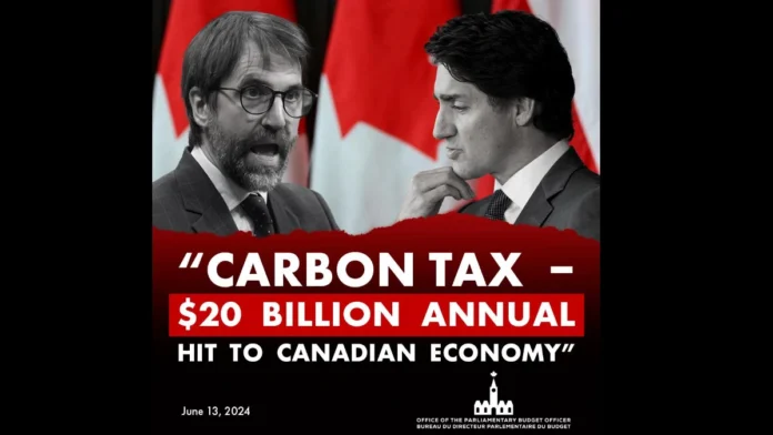 PBO releases carbon tax data — $20 billion annual hit to Canadian economy