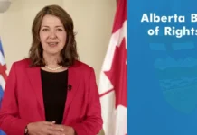 Alberta Premier Danielle Smith unveiled the updated Bill of Rights