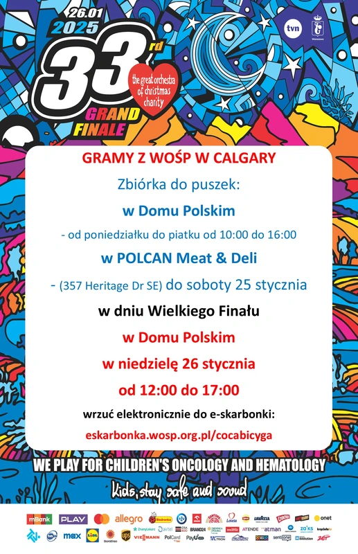 33. Finał Wielkiej Orkiestry Świątecznej Pomocy Dom Polski Calgary