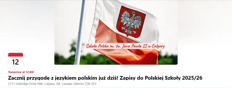 Zacznij przygodę z językiem polskim już dziś! Zapisy do Polskiej Szkoły 2025_26
