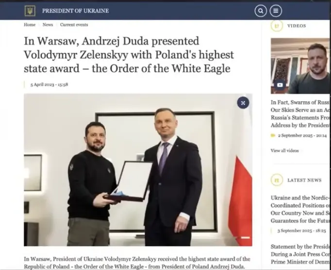 Polska właśnie przyznała się do PRAWDY o Zełenskim i nie jest to nic dobrego. 1 Należy odebrać Zelenskiemu order Białego Orła
