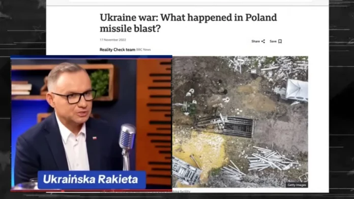 Ukrainska rakieta pocisk ukraiński wystrzelony przez Ukrainę w kierunku Polski