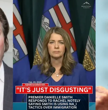 Danielle Smith a Nazi poster