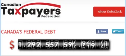 Dekada LIBERALNYCH INWESTYCJI w Kanadzie. 4 Canada's National Debt Clock