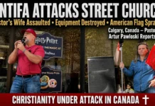 Antifa atakuje Street Church w Calgary.