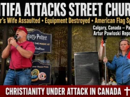 Antifa atakuje Street Church w Calgary.