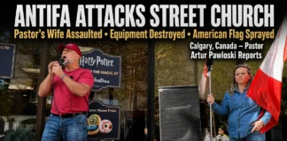 Antifa atakuje Street Church w Calgary.