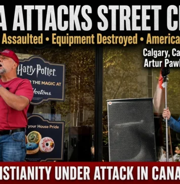Breaking News: Antifa atakuje Street Church w Calgary. Antifa atakuje Street Church w Calgary.