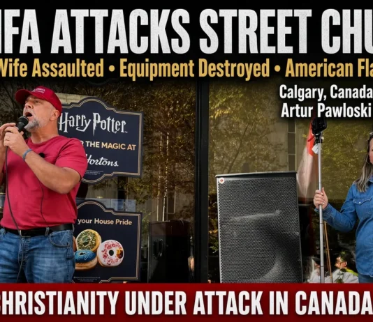 Breaking News: Antifa atakuje Street Church w Calgary. Antifa atakuje Street Church w Calgary.